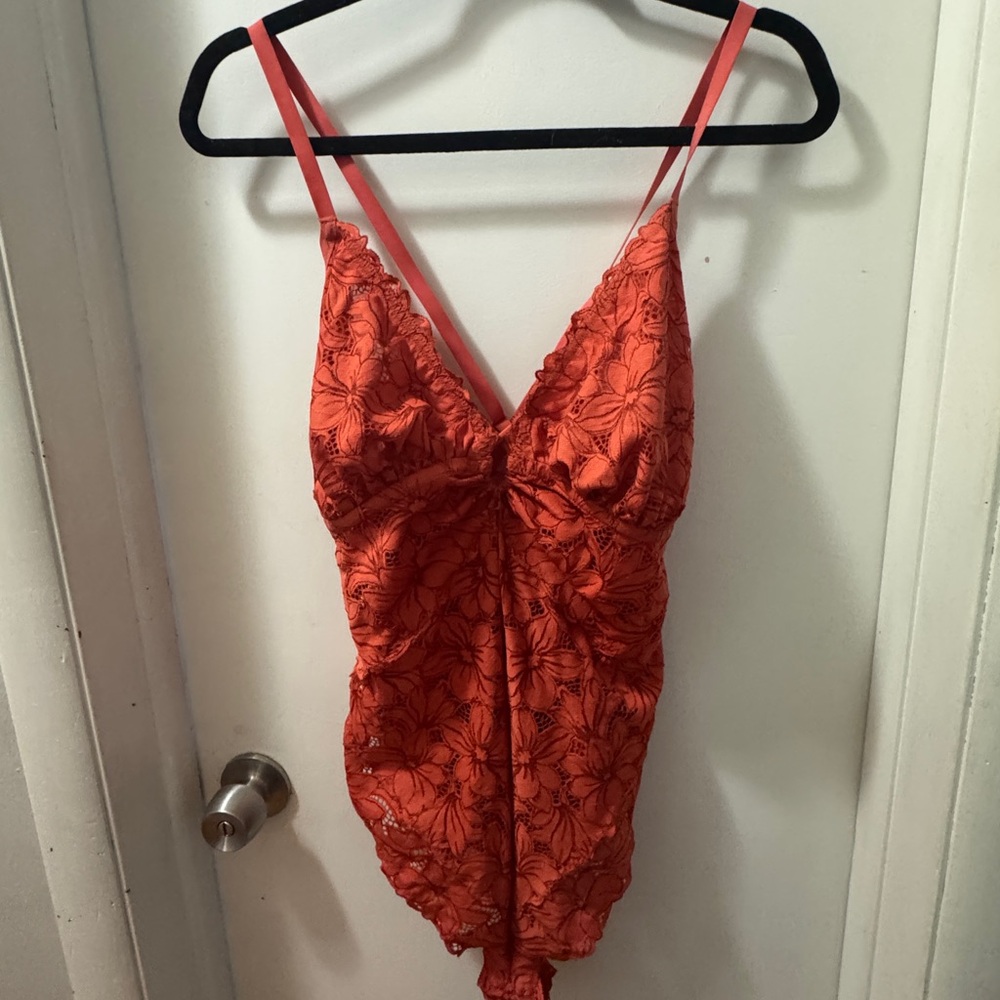 Floral Lace Orange Bodysuit